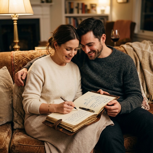 Journaling together as a free date night
